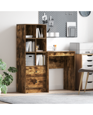 Bureau avec rangement Chêne fumé Bois d'ingénierie | Mobilier & Déco