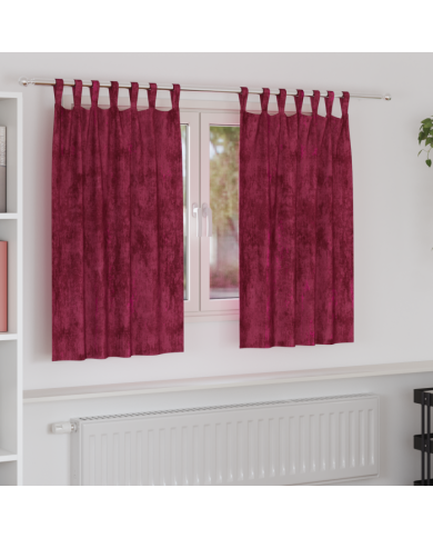 Rideaux en velours Bordeaux Polyester 140 x 140 cm | Mobilier & Déco