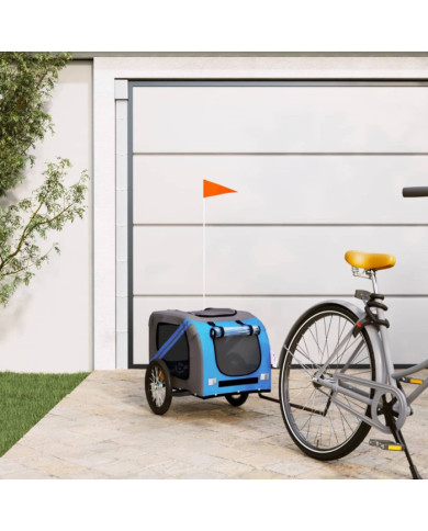 Remorque de vélo pour animaux de compagnie bleu et gris | Mobilier & Déco