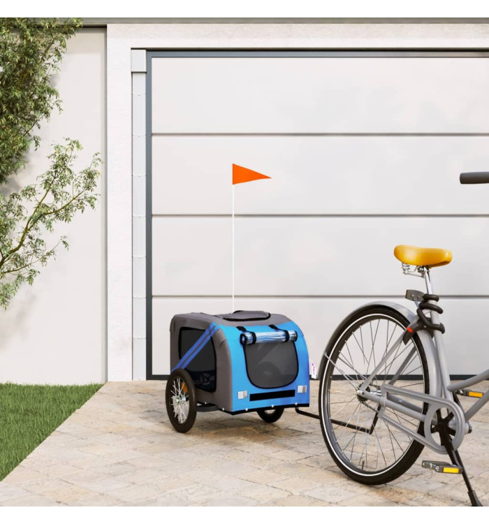 Remorque de vélo pour animaux de compagnie bleu et gris | Mobilier & Déco