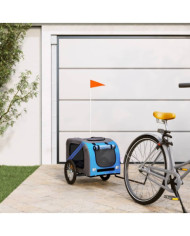 Remorque de vélo pour animaux de compagnie bleu et gris | Mobilier & Déco