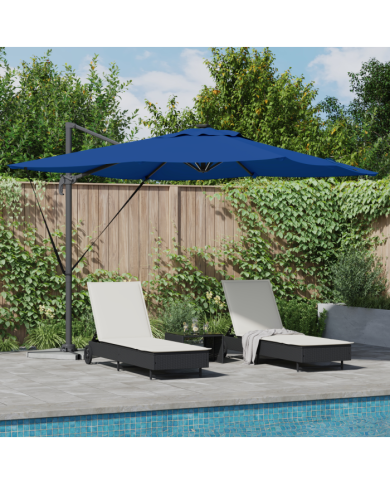 Parasol Cantilever Roma avec LEDs Bleu Azur 286x285x270 cm Aluminium | Mobilier & Déco