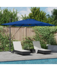 Parasol Cantilever Roma avec LEDs Bleu Azur 286x285x270 cm Aluminium | Mobilier & Déco