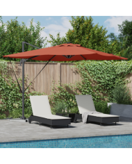 Parasol Déporté Roma avec LED Terracotta 286x285x270 cm Aluminium | Mobilier & Déco