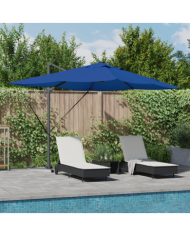 Parasol déporté Roma avec LEDs Bleu Azur 352x251x265 cm Aluminium | Mobilier & Déco