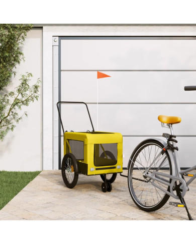 Remorque de vélo pour animaux de compagnie jaune et noir | Mobilier & Déco