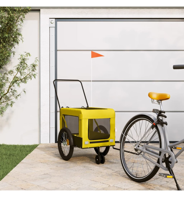 Remorque de vélo pour animaux de compagnie jaune et noir | Mobilier & Déco