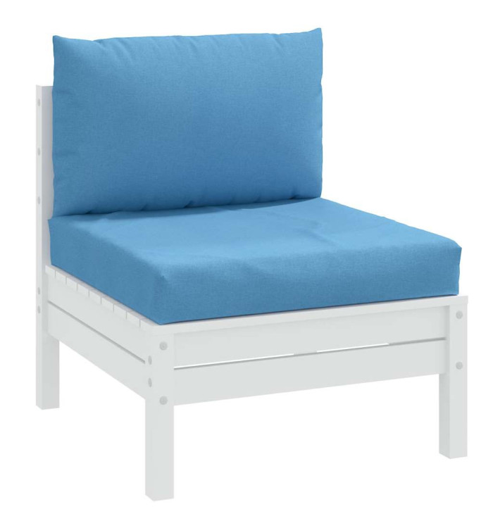 Coussins de palette lot de 2 bleu mélangé tissu | Mobilier & Déco