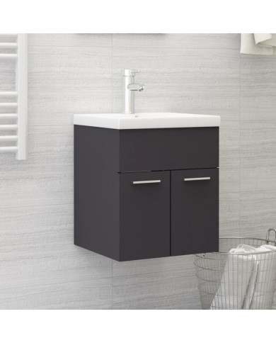 Armoire d'évier Gris 41x38,5x46 cm Bois d’ingénierie | Mobilier & Déco