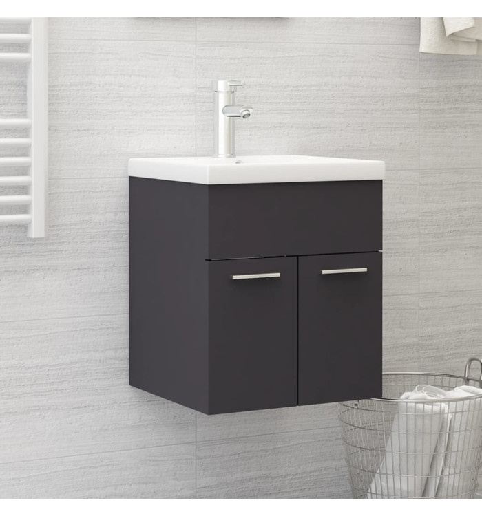 Armoire d'évier Gris 41x38,5x46 cm Bois d’ingénierie | Mobilier & Déco