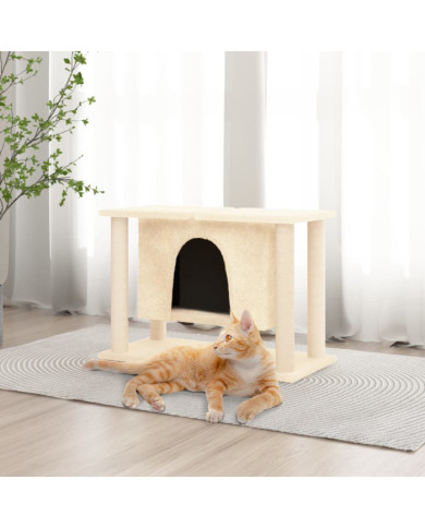 Arbre à chat avec griffoirs en sisal Crème 50 cm | Mobilier & Déco