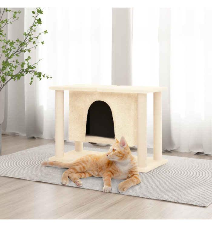 Arbre à chat avec griffoirs en sisal Crème 50 cm | Mobilier & Déco