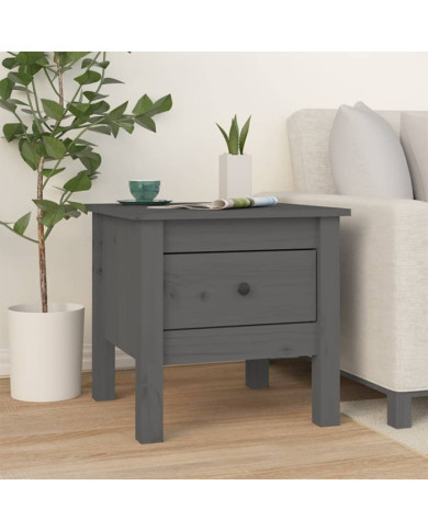 Table d'appoint Gris 40x40x39 cm Bois massif de pin | Mobilier & Déco