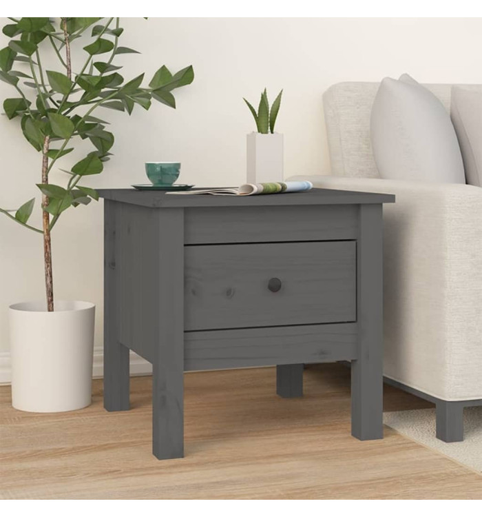 Table d'appoint Gris 40x40x39 cm Bois massif de pin | Mobilier & Déco