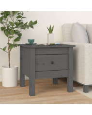 Table d'appoint Gris 40x40x39 cm Bois massif de pin | Mobilier & Déco