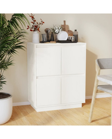 Buffet Blanc 60x34x75 cm Bois massif de pin | Mobilier & Déco