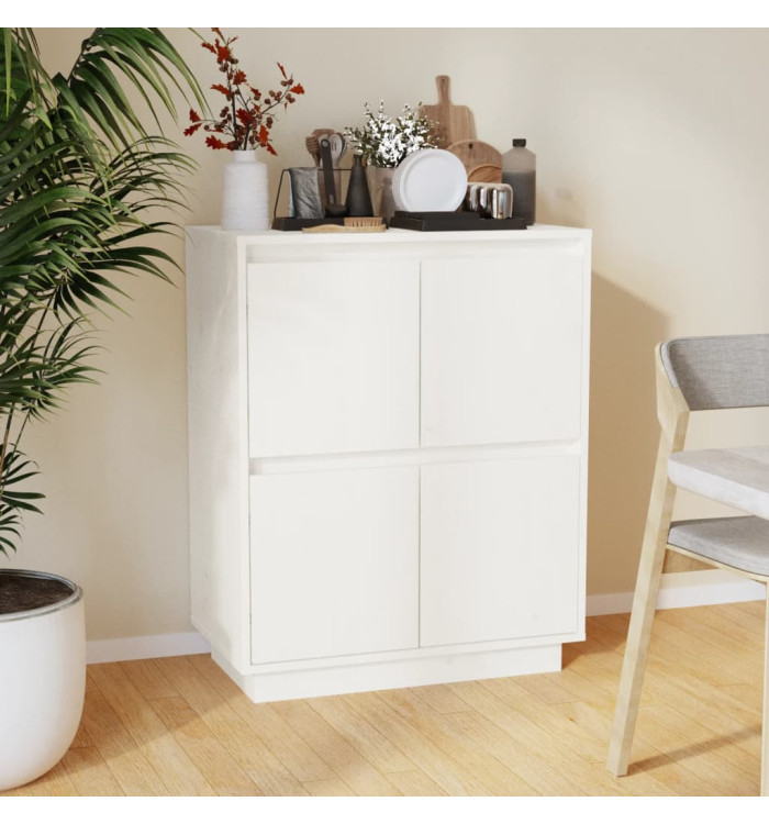 Buffet Blanc 60x34x75 cm Bois massif de pin | Mobilier & Déco