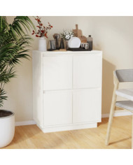 Buffet Blanc 60x34x75 cm Bois massif de pin | Mobilier & Déco
