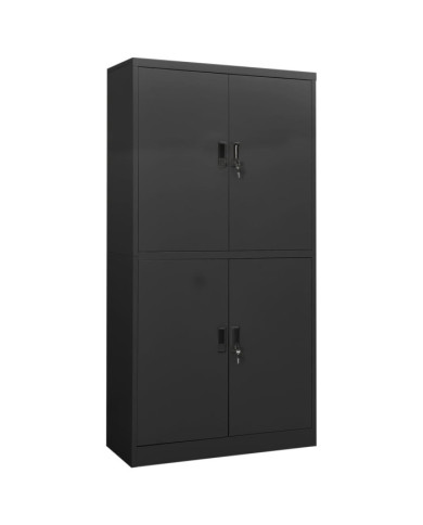 Armoire de bureau Anthracite 90x40x180 cm Acier | Mobilier & Déco
