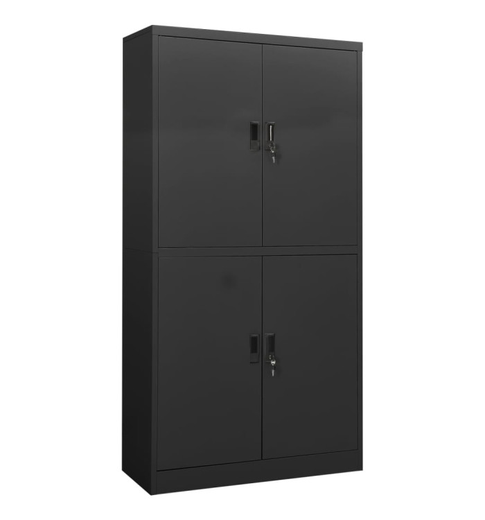 Armoire de bureau Anthracite 90x40x180 cm Acier | Mobilier & Déco