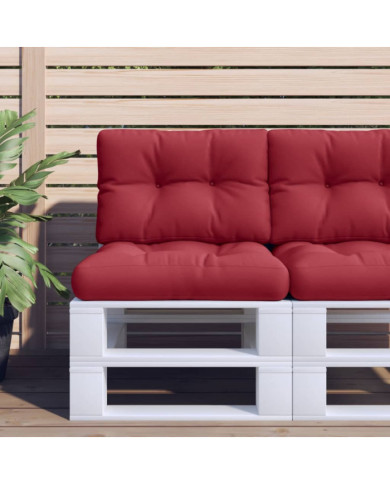 Coussins de palette lot de 2 rouge bordeaux tissu | Mobilier & Déco