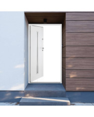 Porte d'entrée blanc 90x200 cm aluminium | Mobilier & Déco