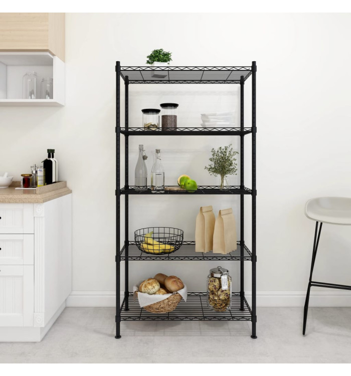 Étagère de rangement 5 niveaux 90x35x180 cm Noir 250 kg | Mobilier & Déco