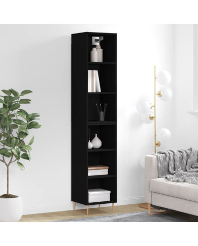 Buffet haut Noir 34,5x32,5x180 cm Bois d'ingénierie | Mobilier & Déco