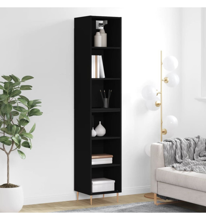 Buffet haut Noir 34,5x32,5x180 cm Bois d'ingénierie | Mobilier & Déco