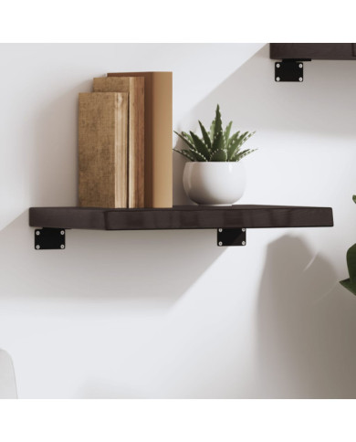 Étagère murale marron foncé 40x20x4 cm bois chêne massif traité | Mobilier & Déco