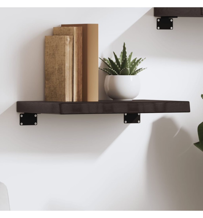 Étagère murale marron foncé 40x20x4 cm bois chêne massif traité | Mobilier & Déco