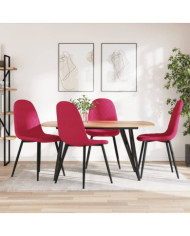 Chaises à manger lot de 4 Rouge bordeaux Velours | Mobilier & Déco