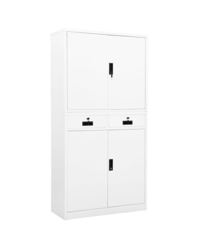 Armoire de bureau Blanc 90x40x180 cm Acier | Mobilier & Déco