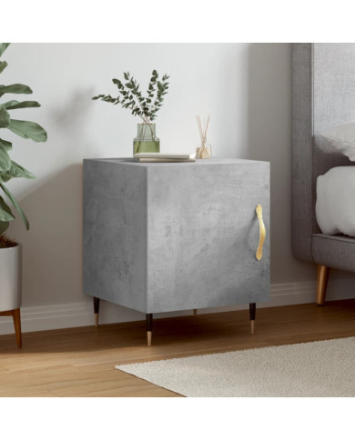 Table de chevet gris béton 40x40x50 cm bois d’ingénierie | Mobilier & Déco