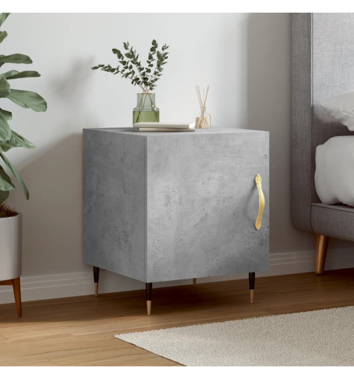 Table de chevet gris béton 40x40x50 cm bois d’ingénierie | Mobilier & Déco