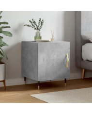 Table de chevet gris béton 40x40x50 cm bois d’ingénierie | Mobilier & Déco