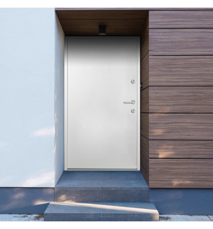 Porte d'entrée Aluminium Blanc 90x200 cm | Mobilier & Déco
