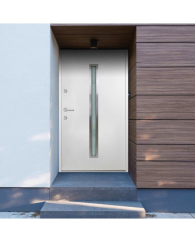 Porte d'entrée Aluminium Blanc 90x200 cm | Mobilier & Déco