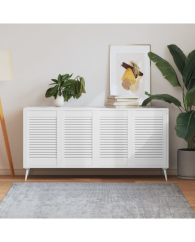 Portes d'armoire à persiennes 4pcs blanc 61,5x39,4cm pin massif | Mobilier & Déco