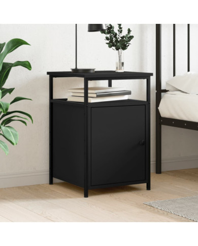 Table de chevet noir 40x42x60 cm bois d’ingénierie | Mobilier & Déco