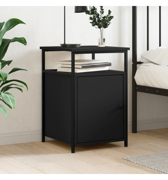 Table de chevet noir 40x42x60 cm bois d’ingénierie | Mobilier & Déco