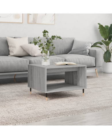 Table basse sonoma gris 60x50x40 cm bois d'ingénierie | Mobilier & Déco