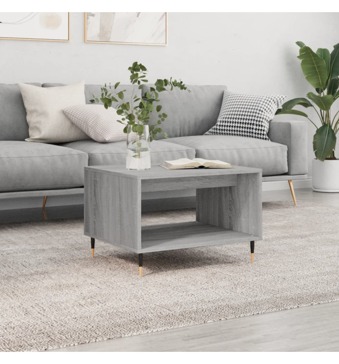 Table basse sonoma gris 60x50x40 cm bois d'ingénierie | Mobilier & Déco