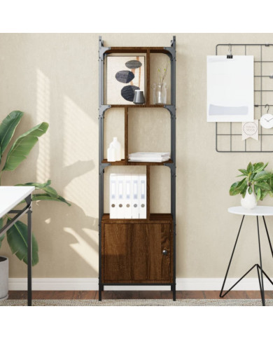 Bibliothèque avec porte chêne marron 44,5x30x154,5 cm | Mobilier & Déco