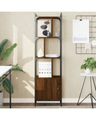 Bibliothèque avec porte chêne marron 44,5x30x154,5 cm | Mobilier & Déco