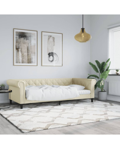 Lit de jour sans matelas crème 80x200 cm similicuir | Mobilier & Déco