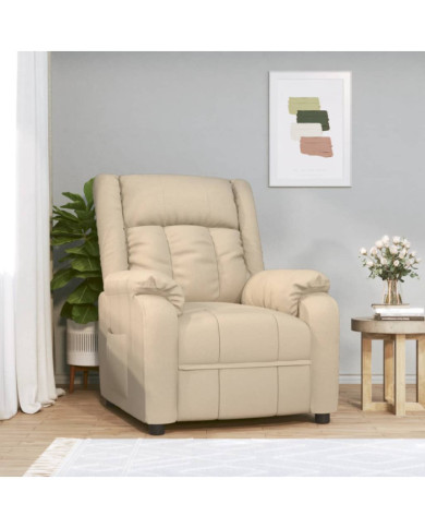 Fauteuil inclinable Crème Tissu | Mobilier & Déco