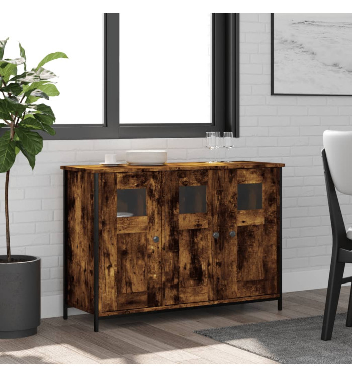 Buffet chêne fumé 100x35x70 cm bois d'ingénierie | Mobilier & Déco