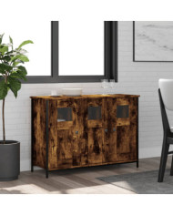 Buffet chêne fumé 100x35x70 cm bois d'ingénierie | Mobilier & Déco