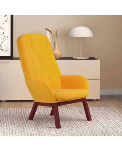 Chaise de relaxation Jaune moutarde Velours | Mobilier & Déco